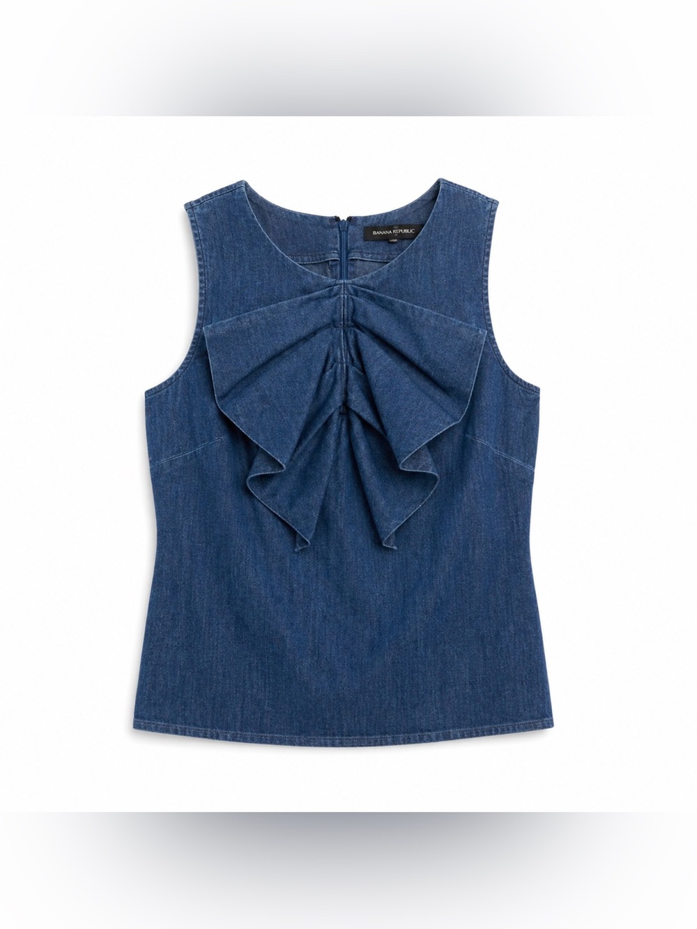 Banana Republic Chambray Bow Front Sleeveless Blouse |